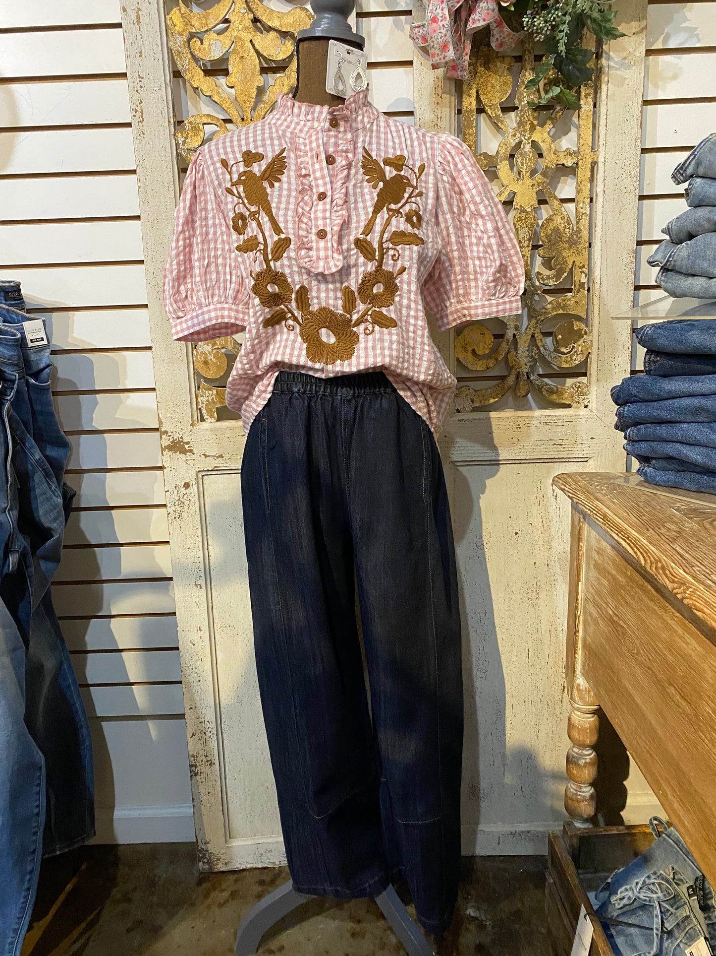 Blanca pink check