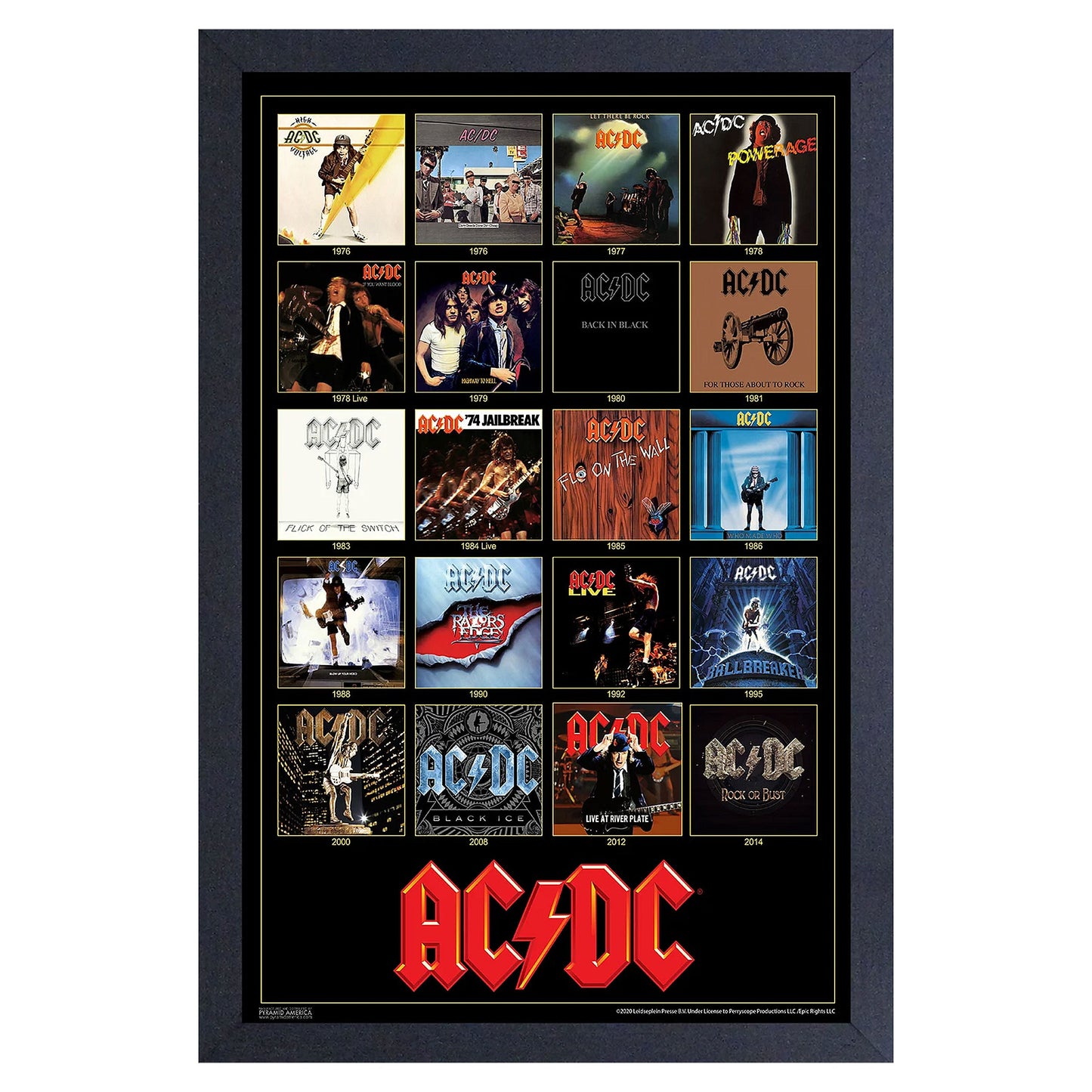 AC/DC Album Covers Framed Wall Art