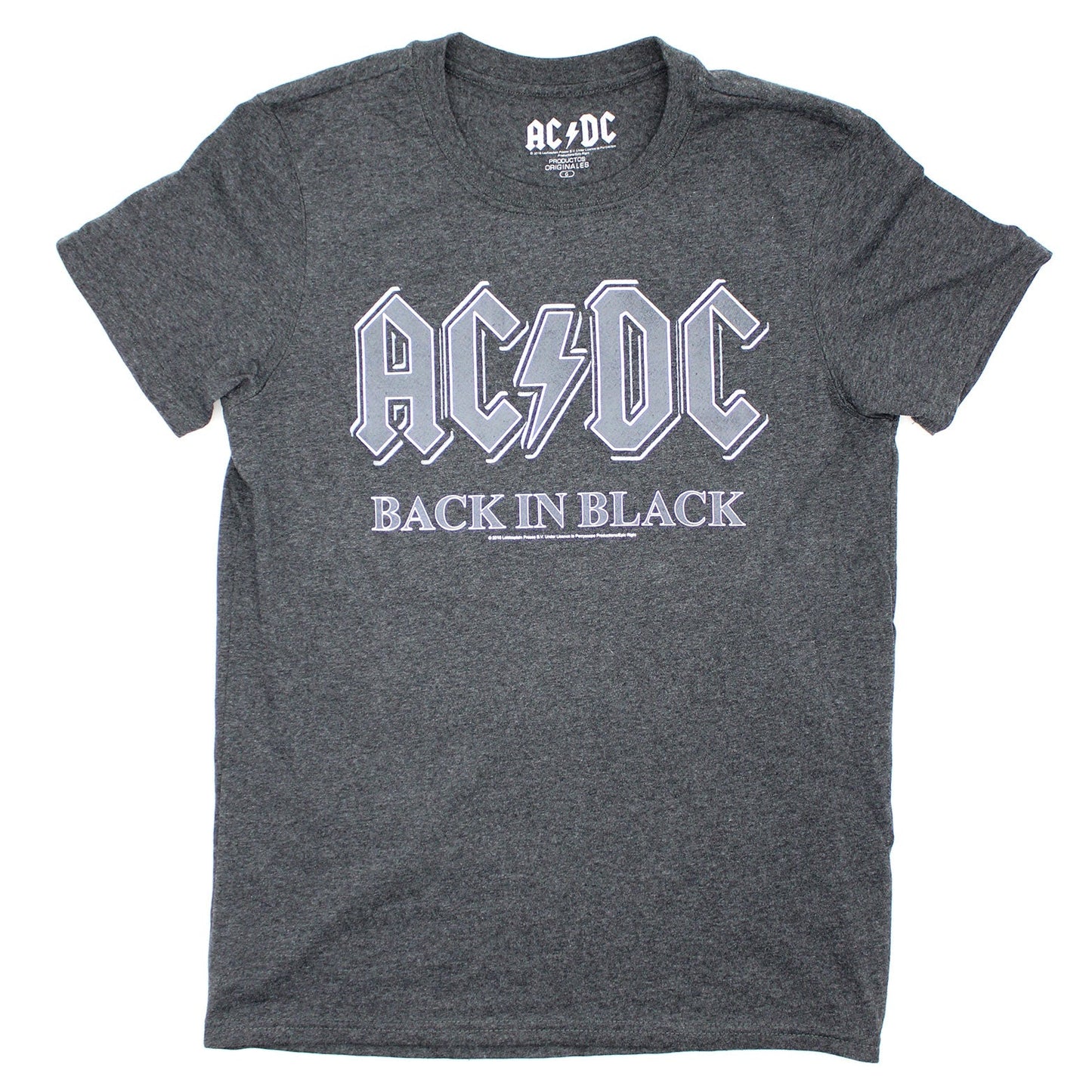 AC/DC Back In Black On Heather Charcoal T-shirt