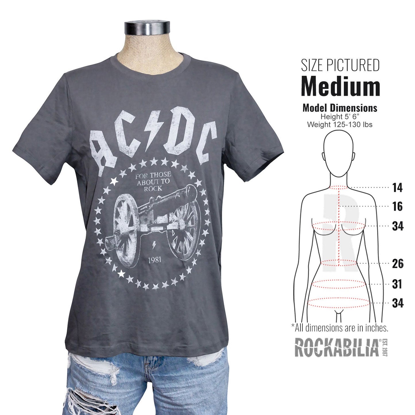 AC/DC California We Salute You 2015 Tour Tee Junior Top
