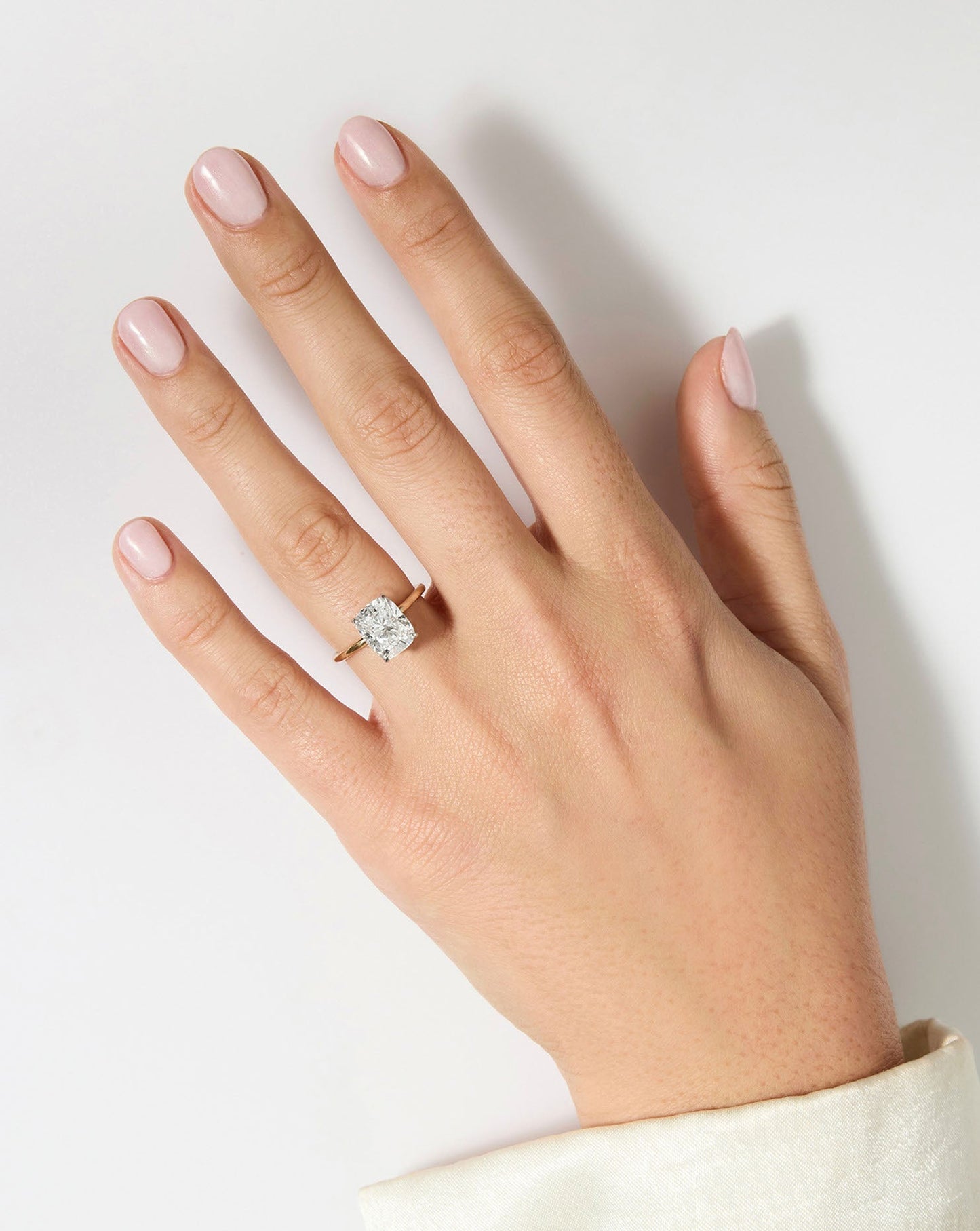 3.15 Cushion Lab Diamond in Whisper Thin® Hidden Halo