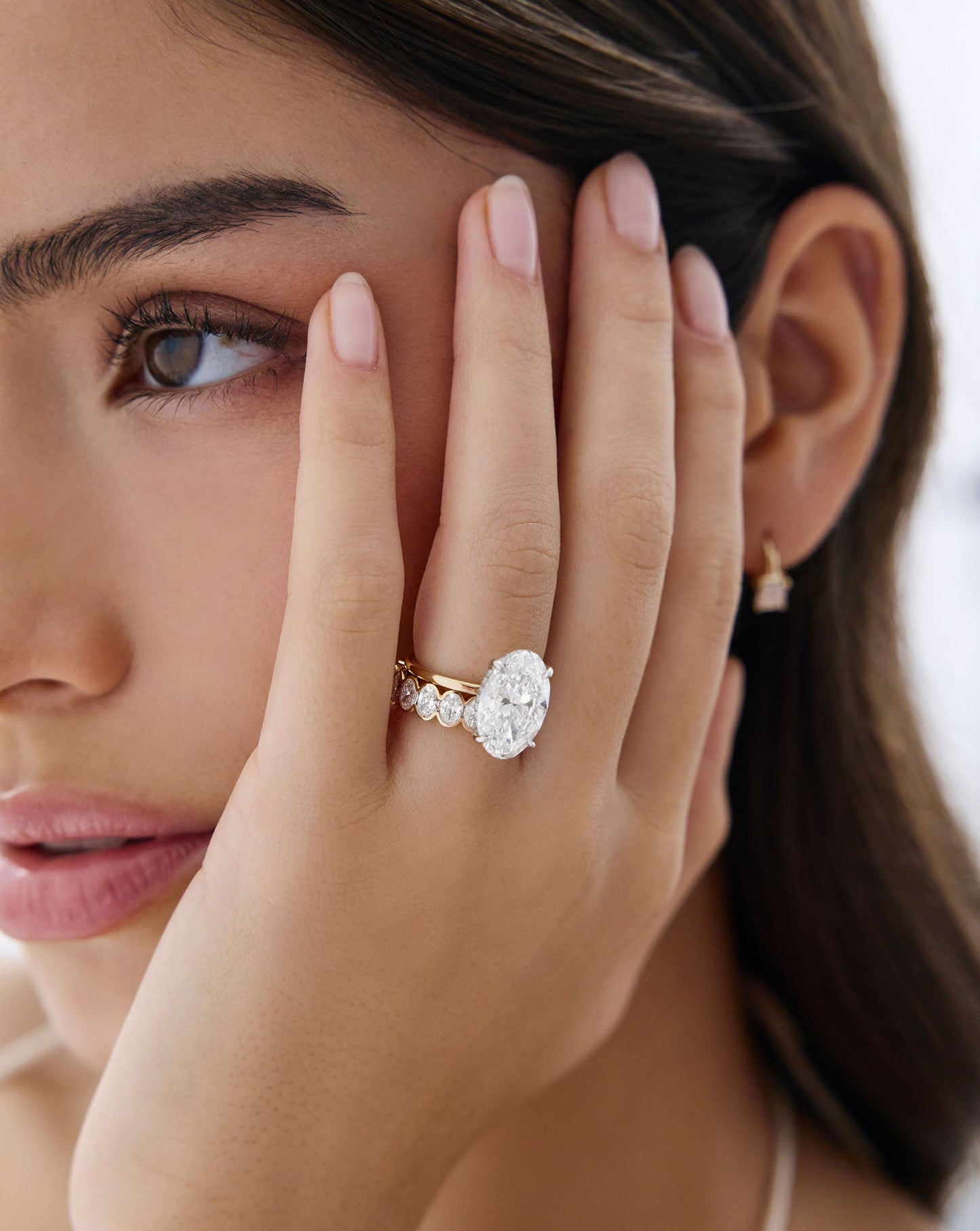 4.52 Oval Lab Diamond in Whisper Thin® Hidden Halo