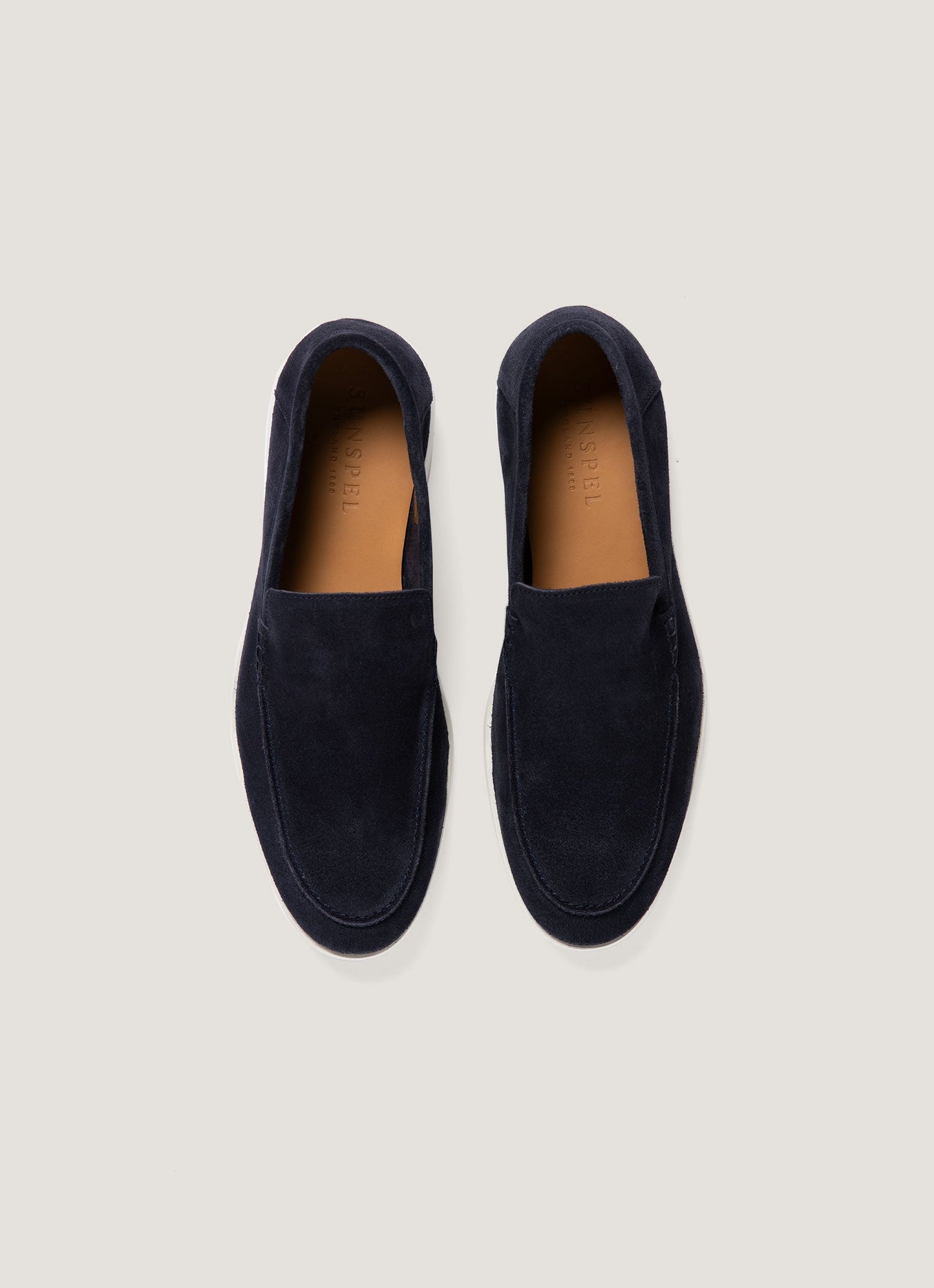 Mens Sunspel Suede Loafer In Navy Mftw9502 Buaa