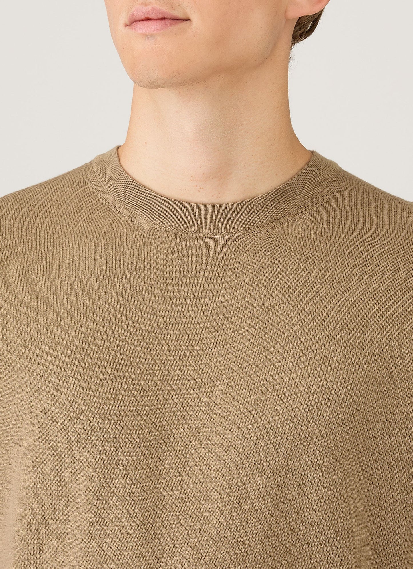 Mens Lightweight Cotton Jumper In Dark Stone Mjum8314 Whdc
