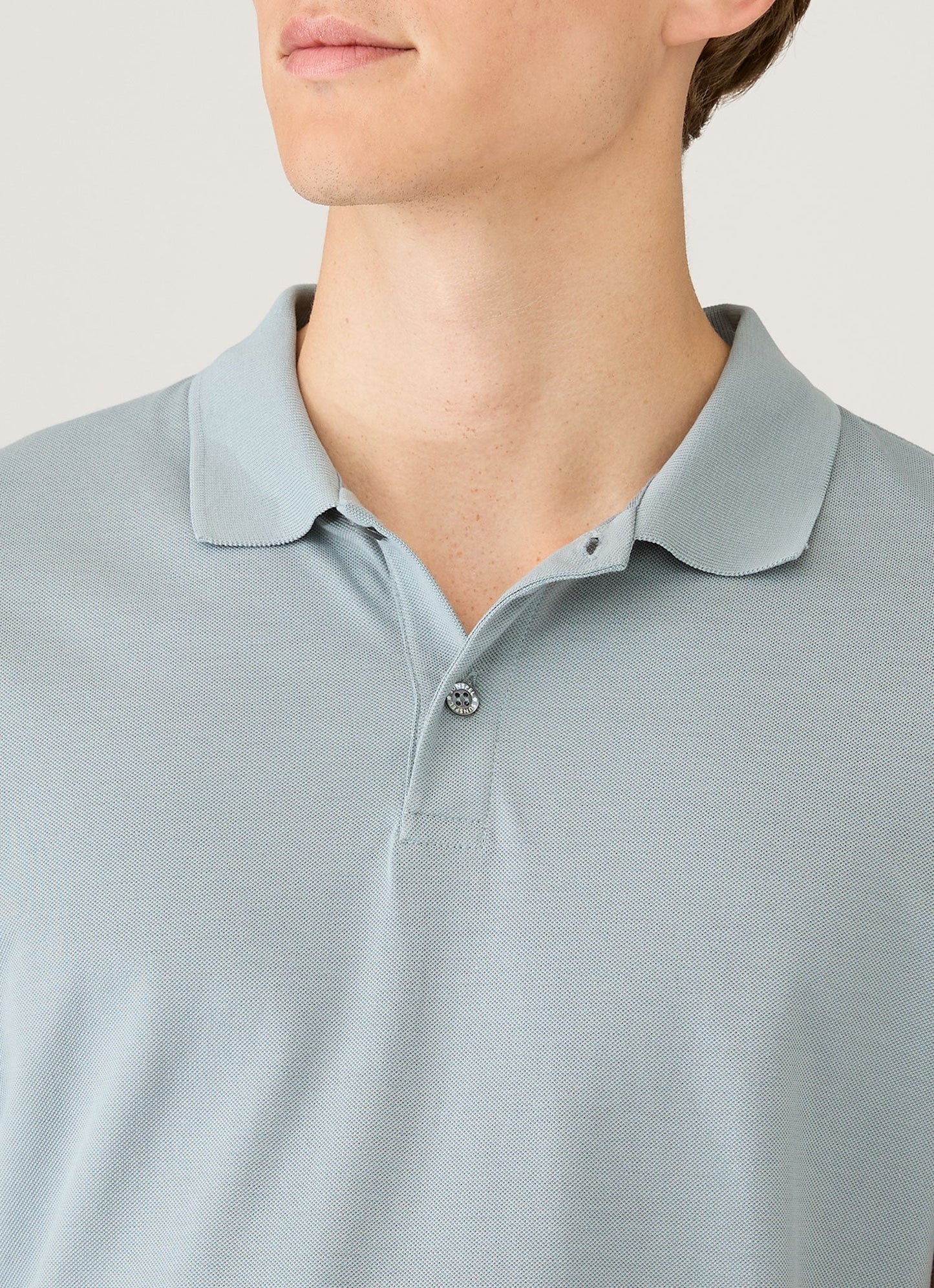 Mens Pique Polo Shirt In Stone Blue Mpol1028 Buwt
