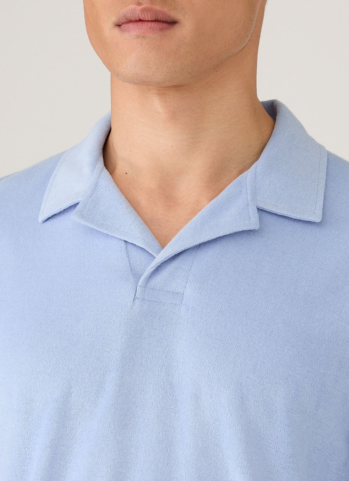 Mens Towelling Polo Shirt In Sky Mpol1574 Buwv