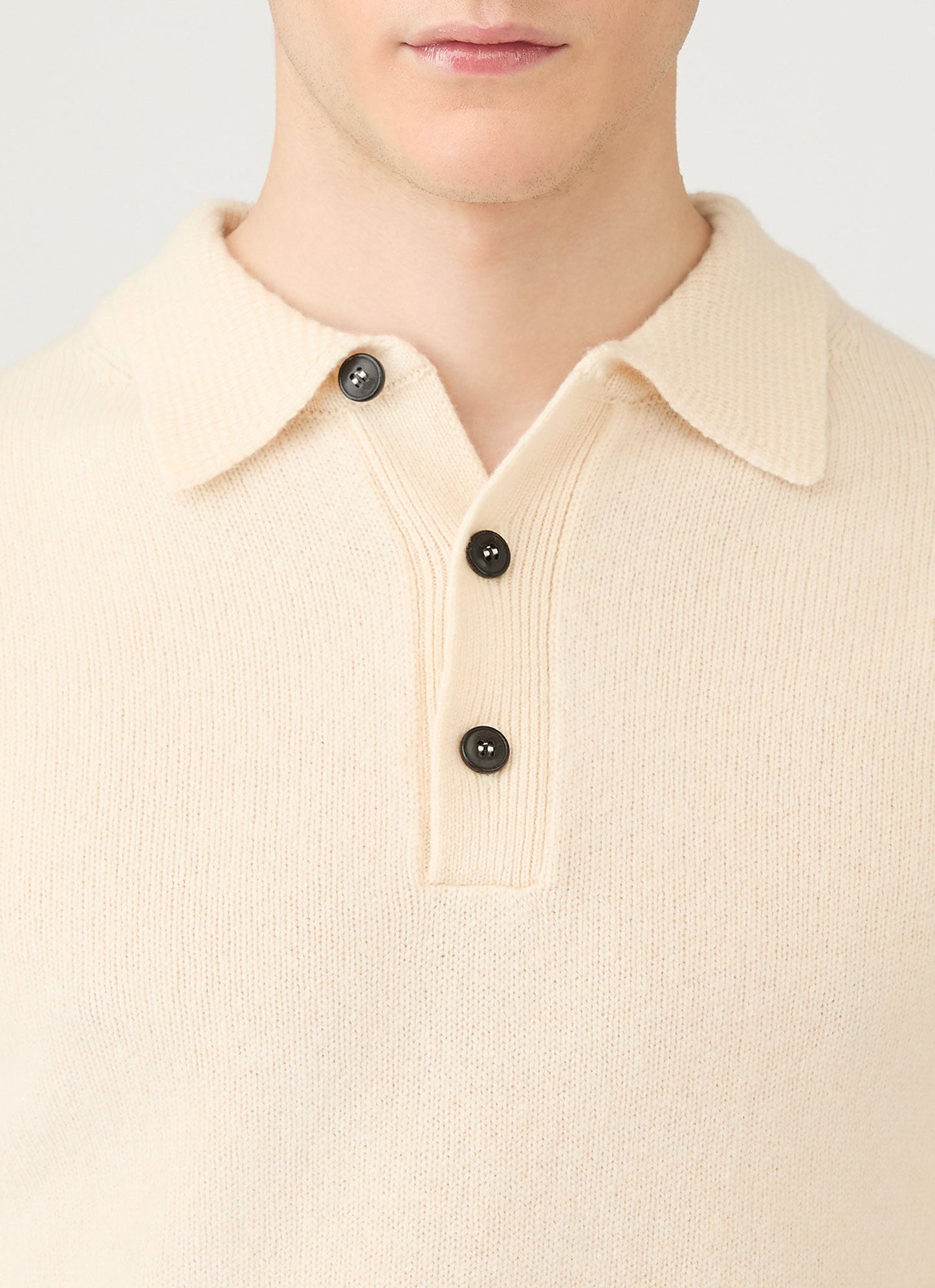 Mens Lambswool Polo Shirt In Ecru Mpol8188 Whcr