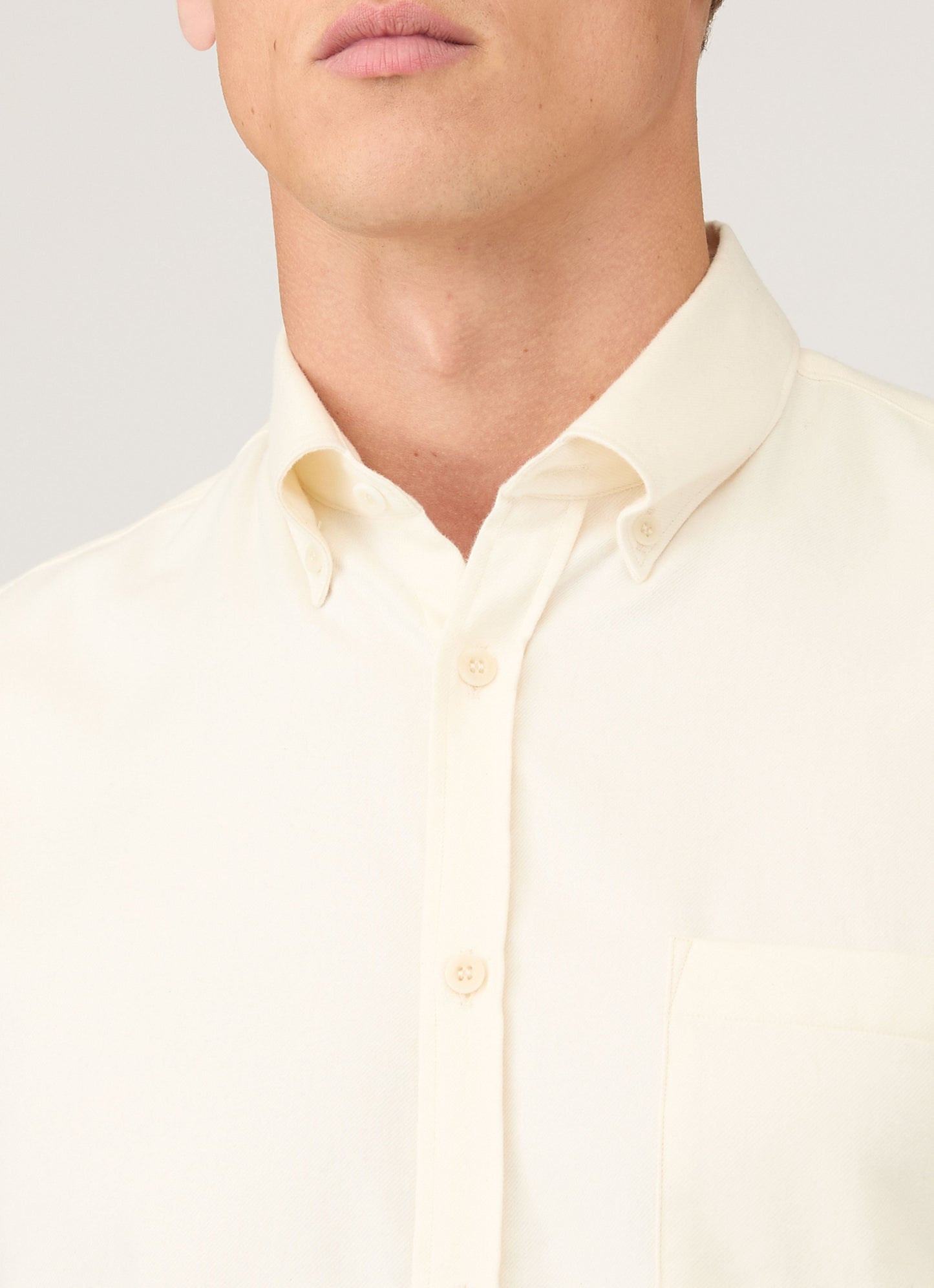 Mens Button Down Flannel Shirt In Ecru Msht2131 Whcr