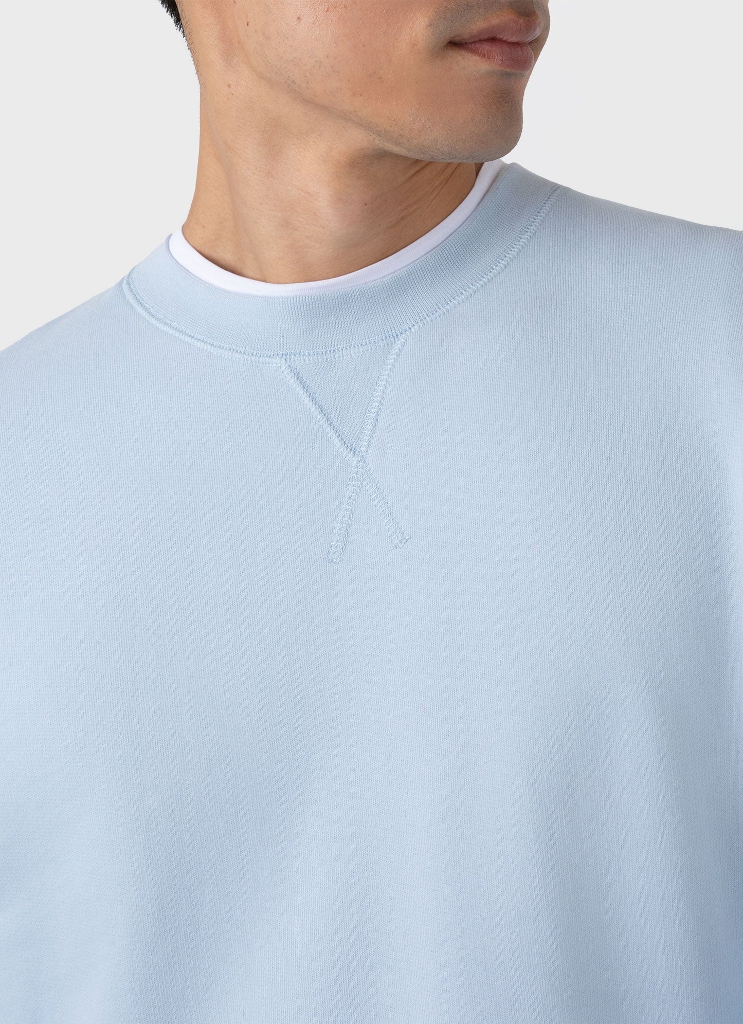 Mens Loopback Sweatshirt In Blue Mist Mswe1516 Buvq