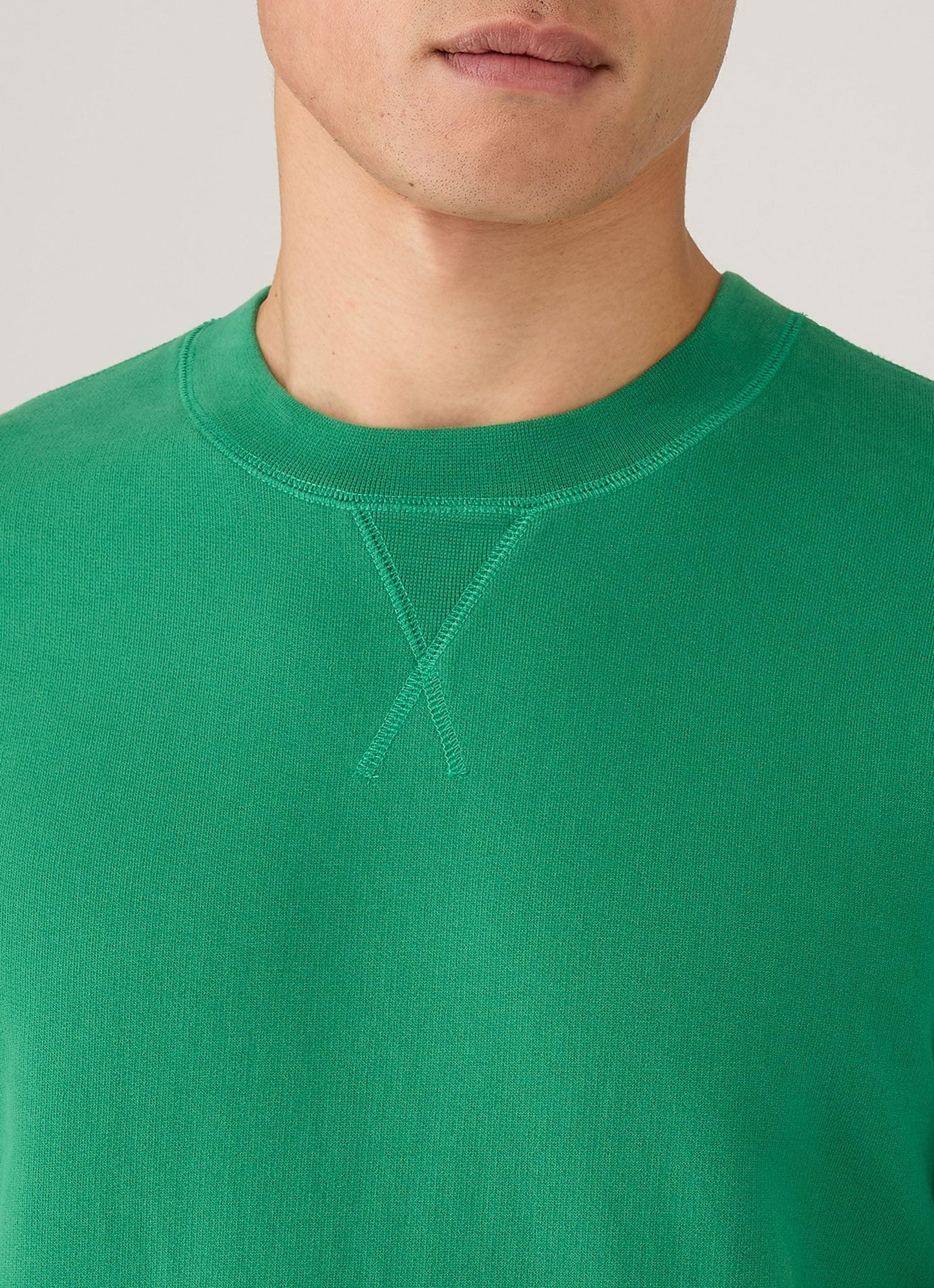 Mens Loopback Sweatshirt In Bright Green Mswe1516 Gnjc