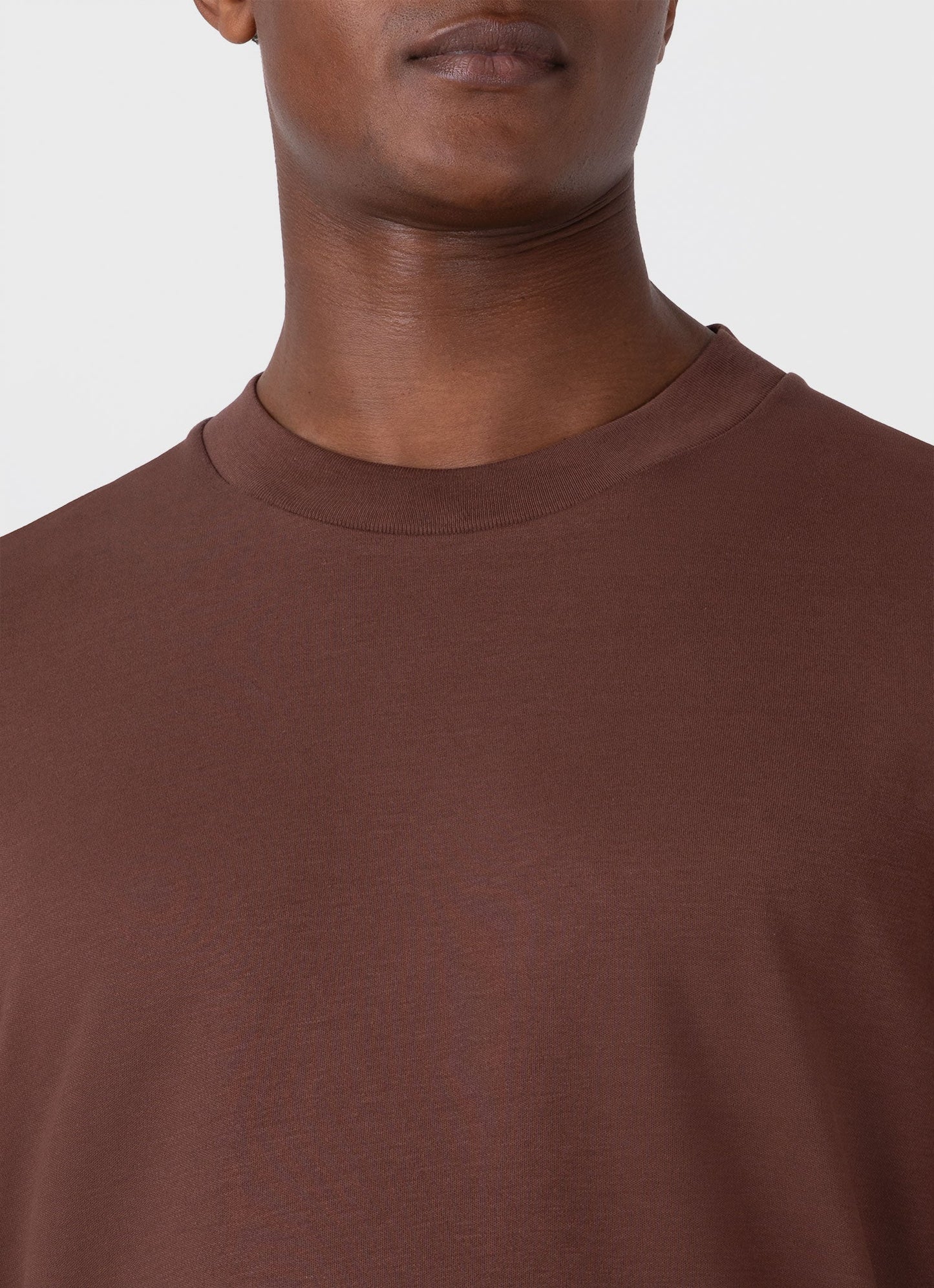 Mens Long Sleeve Heavyweight Tshirt In Cocoa Brown Mtsh0182 Brfn