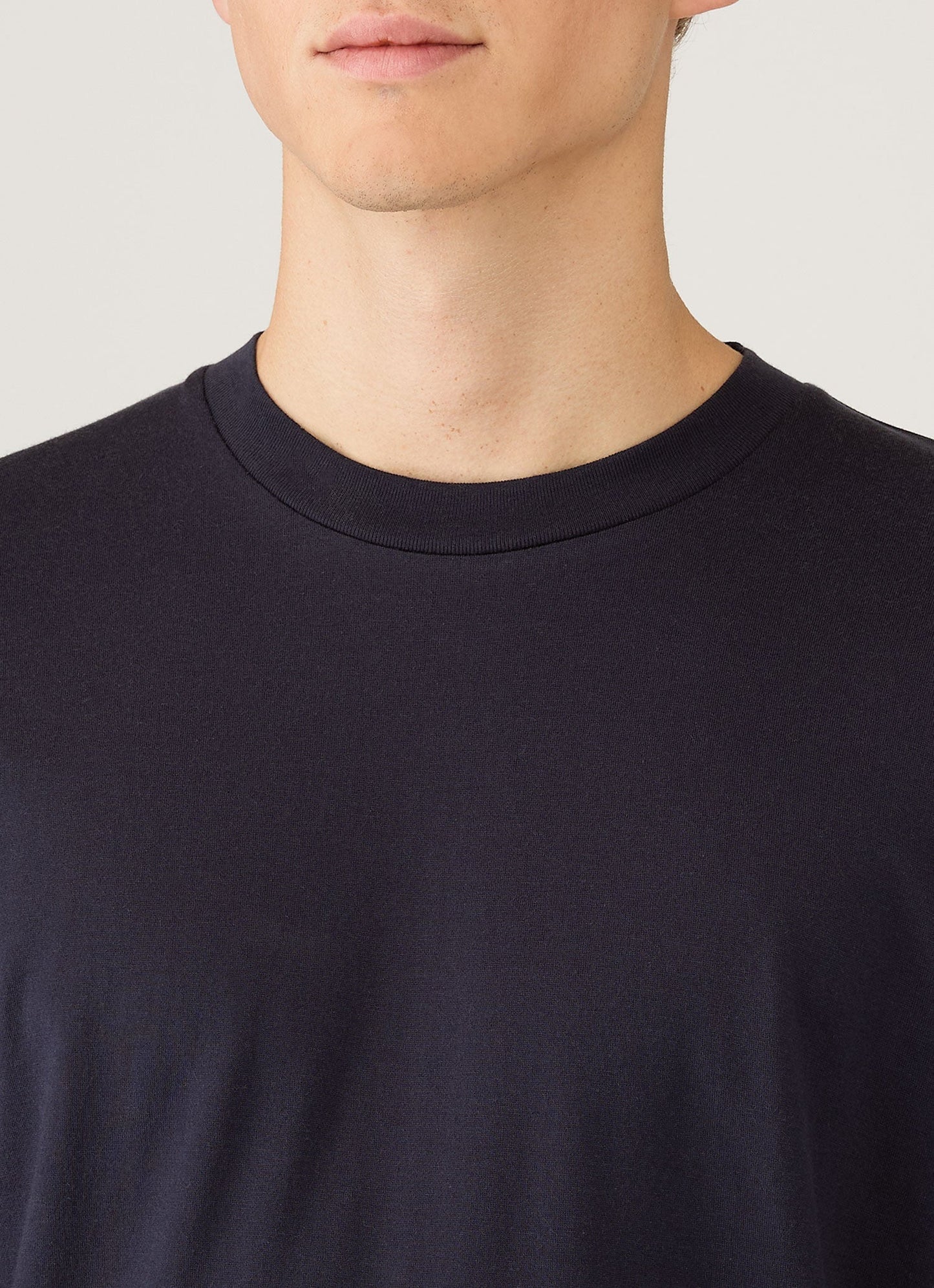 Mens Silk Cotton Cashmere Tshirt In Navy Mtsh0203 Buaa