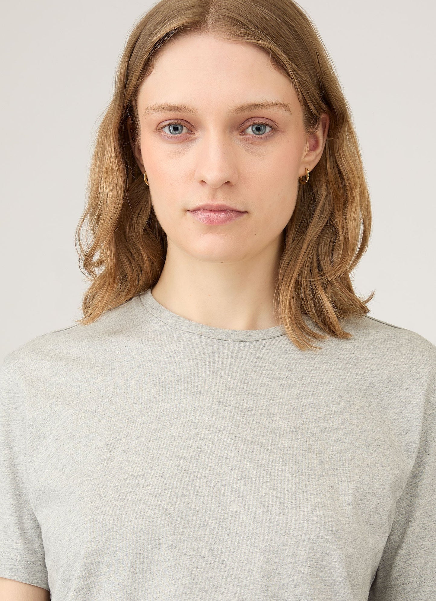Womens Organic Cotton Boy Fit Tshirt In Grey Melange
