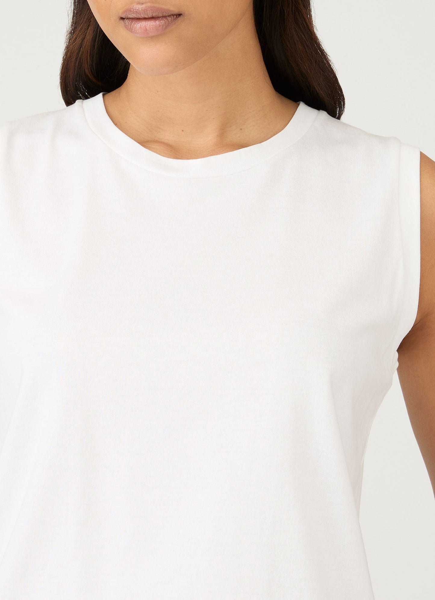 Womens Midweight Cotton Tank T Shirt In White