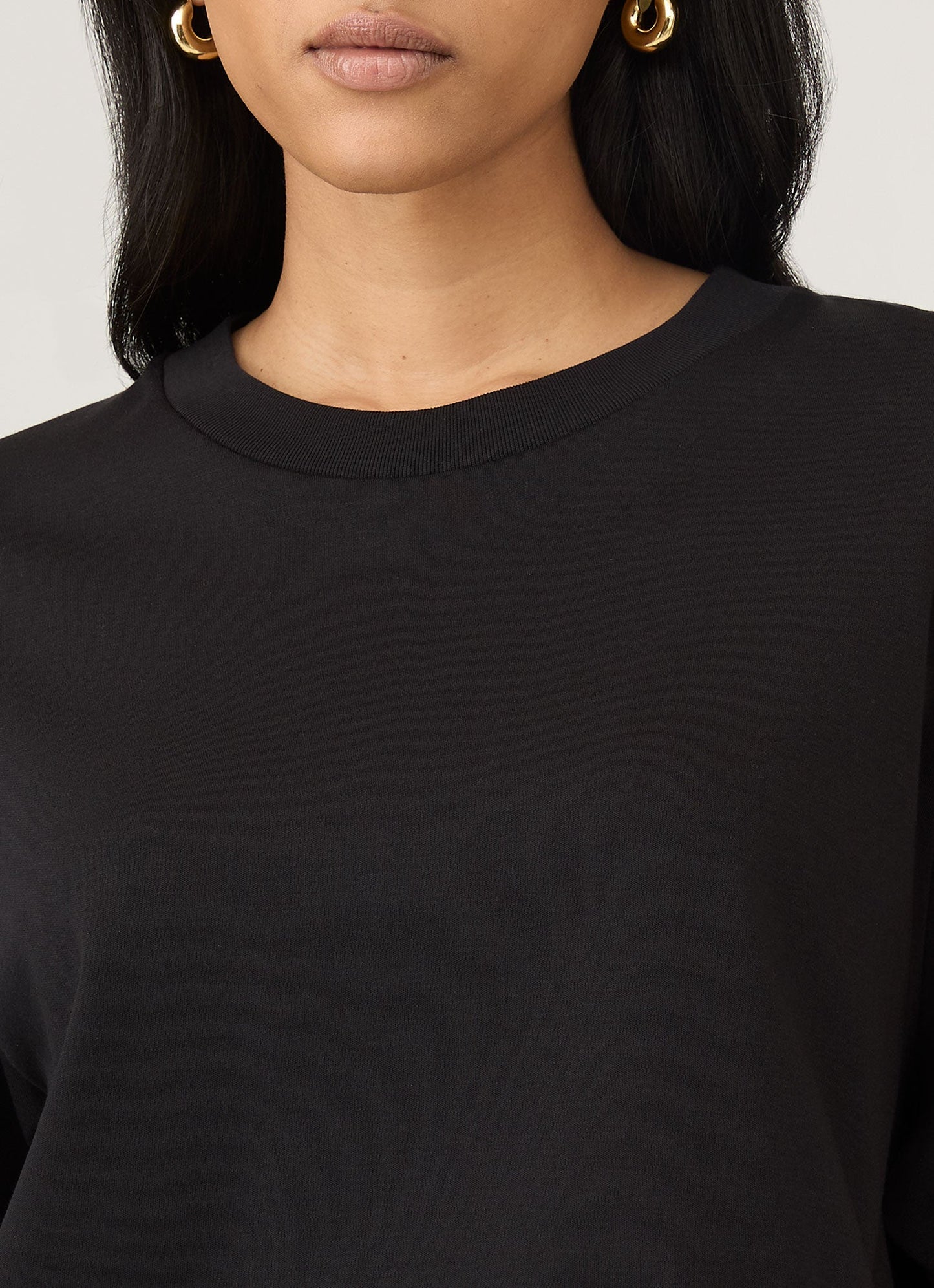 Womens Boxy Heavyweight Tshirt In Black Wtsh0164 Bkaa