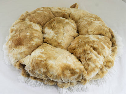 Brown Rabbit & Cream Shag Swaddle Bed: