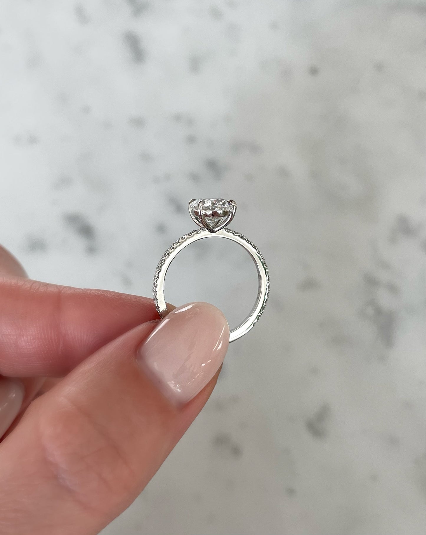 3.39 Oval Lab Diamond in Whisper Thin® with Pavé