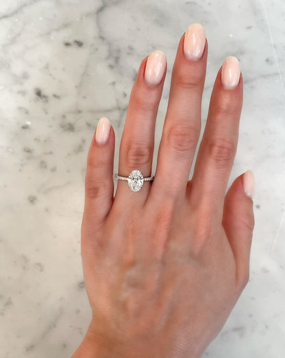 3.39 Oval Lab Diamond in Whisper Thin® with Pavé