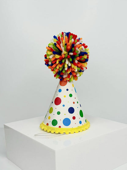 Pup Party Hats - White Dots Party Hat