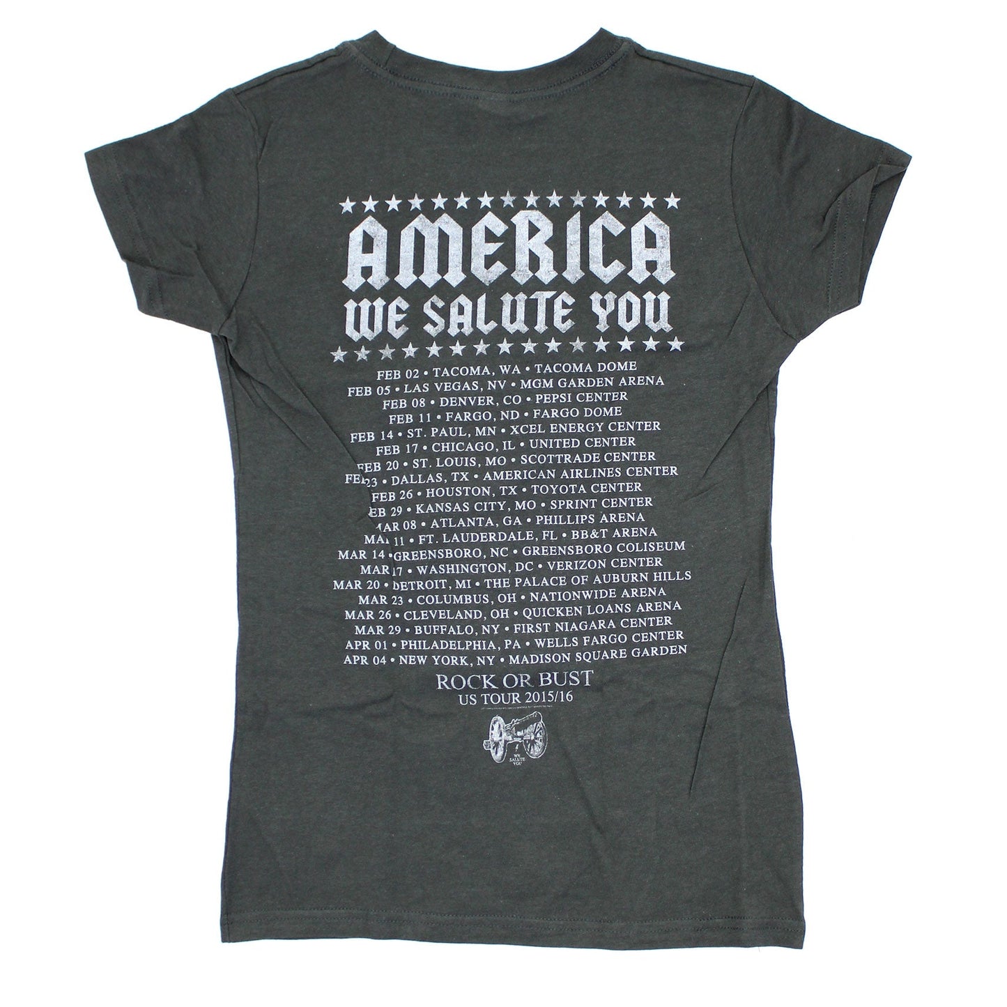 AC/DC America We Salute You 2015 Tour Junior Baby Doll Junior Top