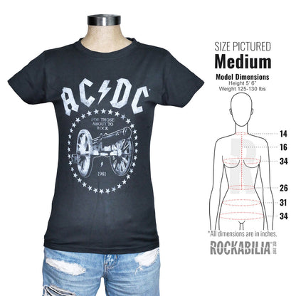 AC/DC America We Salute You 2015 Tour Junior Baby Doll Junior Top