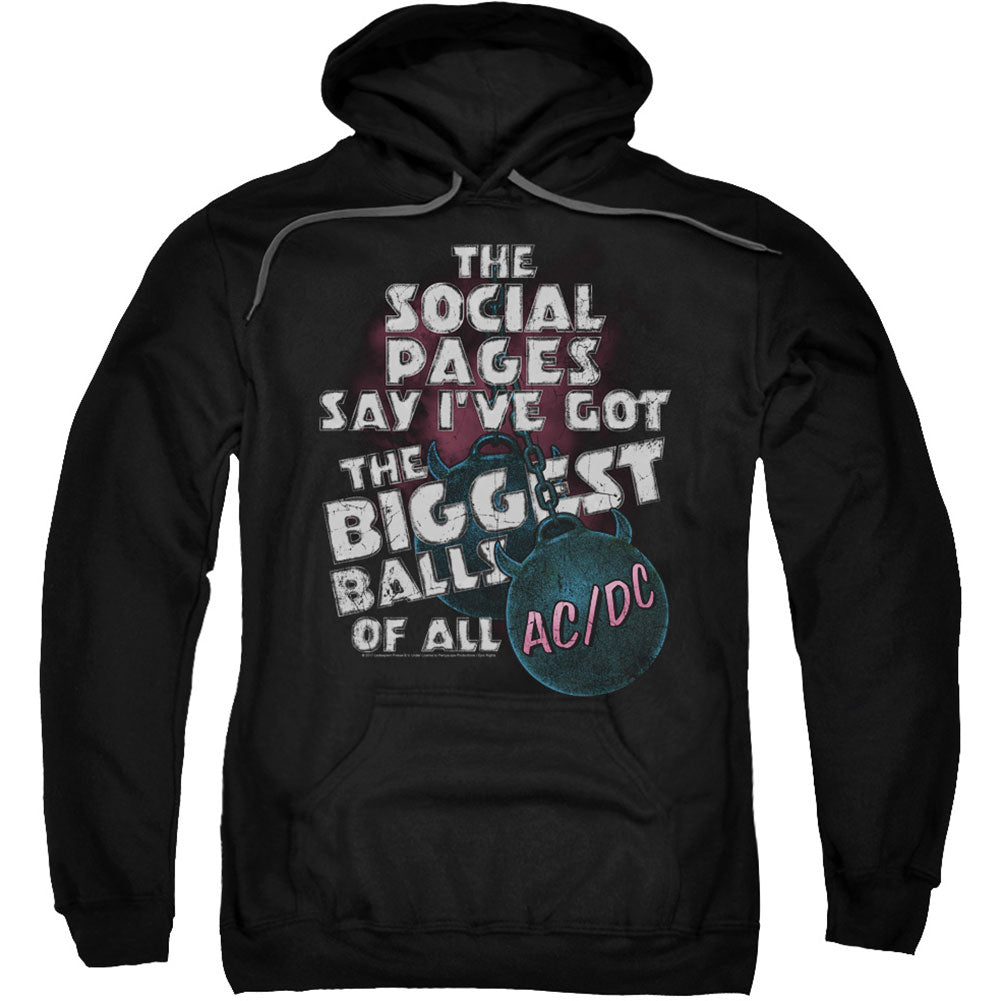 AC/DC Big Balls Adult 25% Poly Hooded Sweatshirt