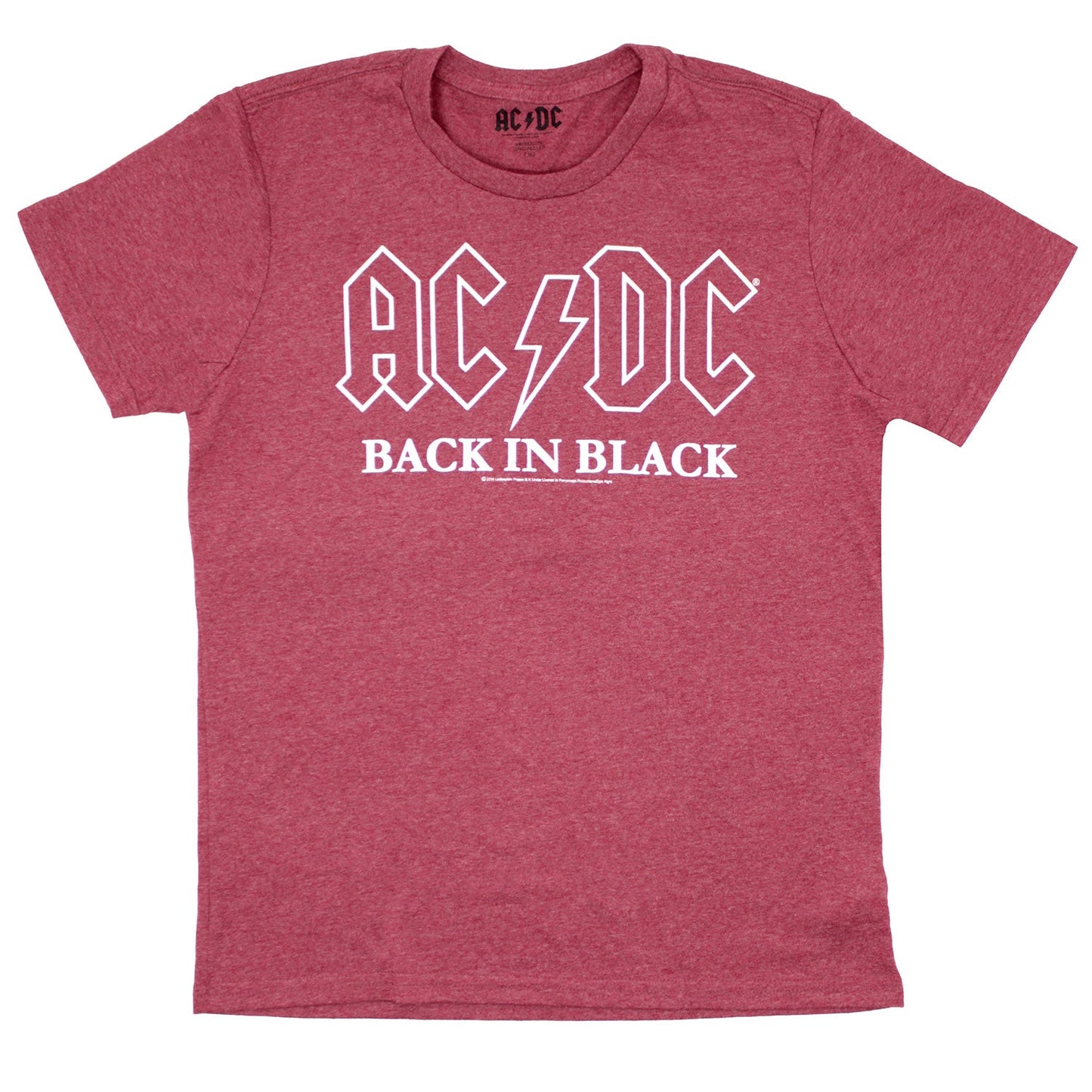 AC/DC Back In Black On Heather Red T-shirt