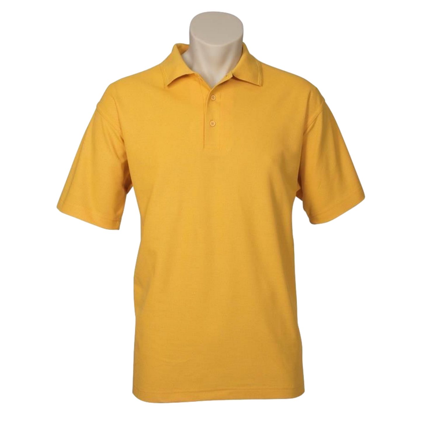 10X Mens Plain Short Sleeve Polo Shirt Bulk Pack Yellow Pique Knit Casual T Shirt