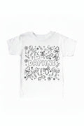 Colorable Material Girl Personalized Kids Graphic Tee | White