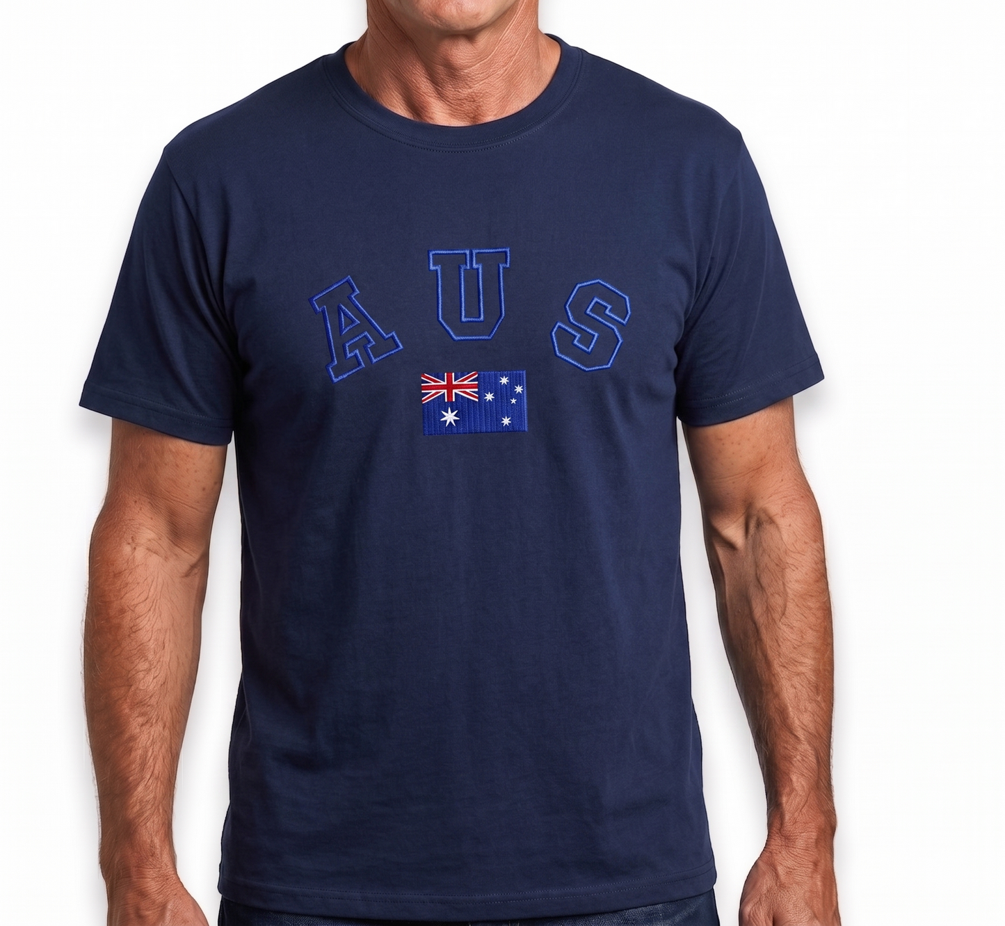 10X Adult Australian Aus Flag Souvenir T Shirt Bulk Pack Navy Blue Cotton Blend Tee Top