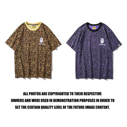 Bathing Ape T-Shirt Spring/Summer Camouflage Leopard Print Short Sleeve T-shirt