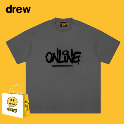 Drew T-shirts Cotton Short Sleeve Fashion Brand Printing