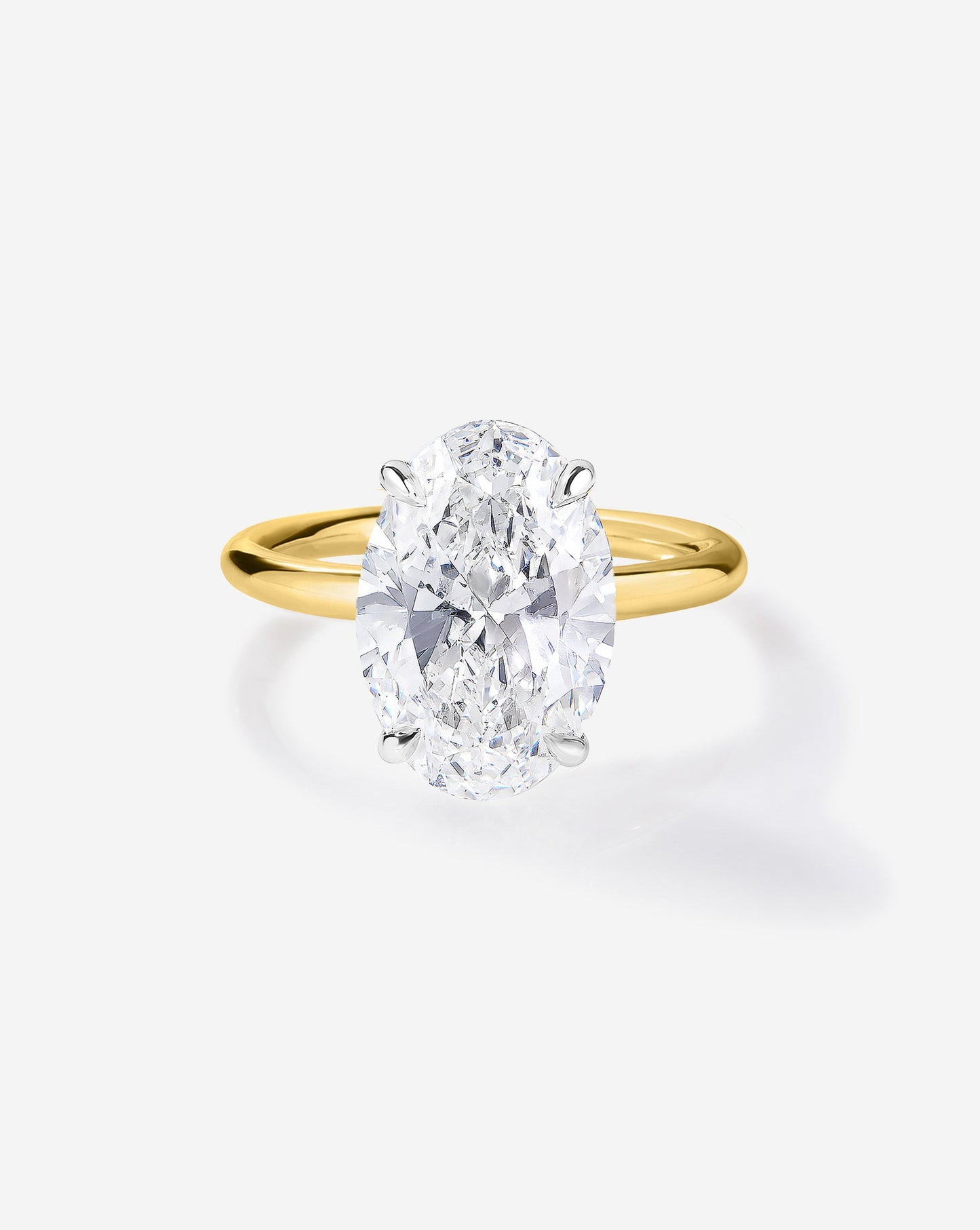 3.85 Oval Lab Diamond in Cloud Solitaire