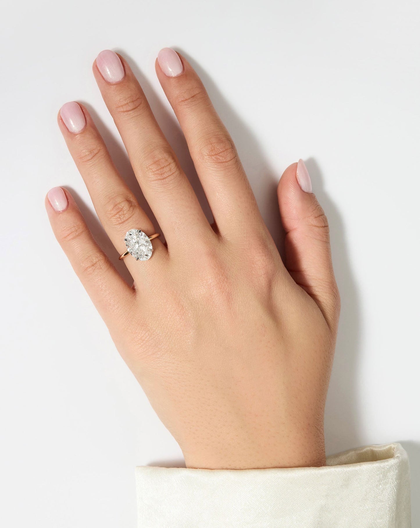 4.01 Oval Lab Diamond in Cloud Solitaire