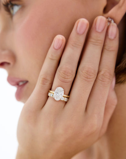 4.01 Oval Lab Diamond in Cloud Solitaire
