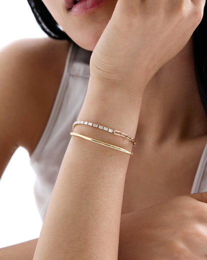 Baguette Lab Diamond Tennis Chain Bracelet