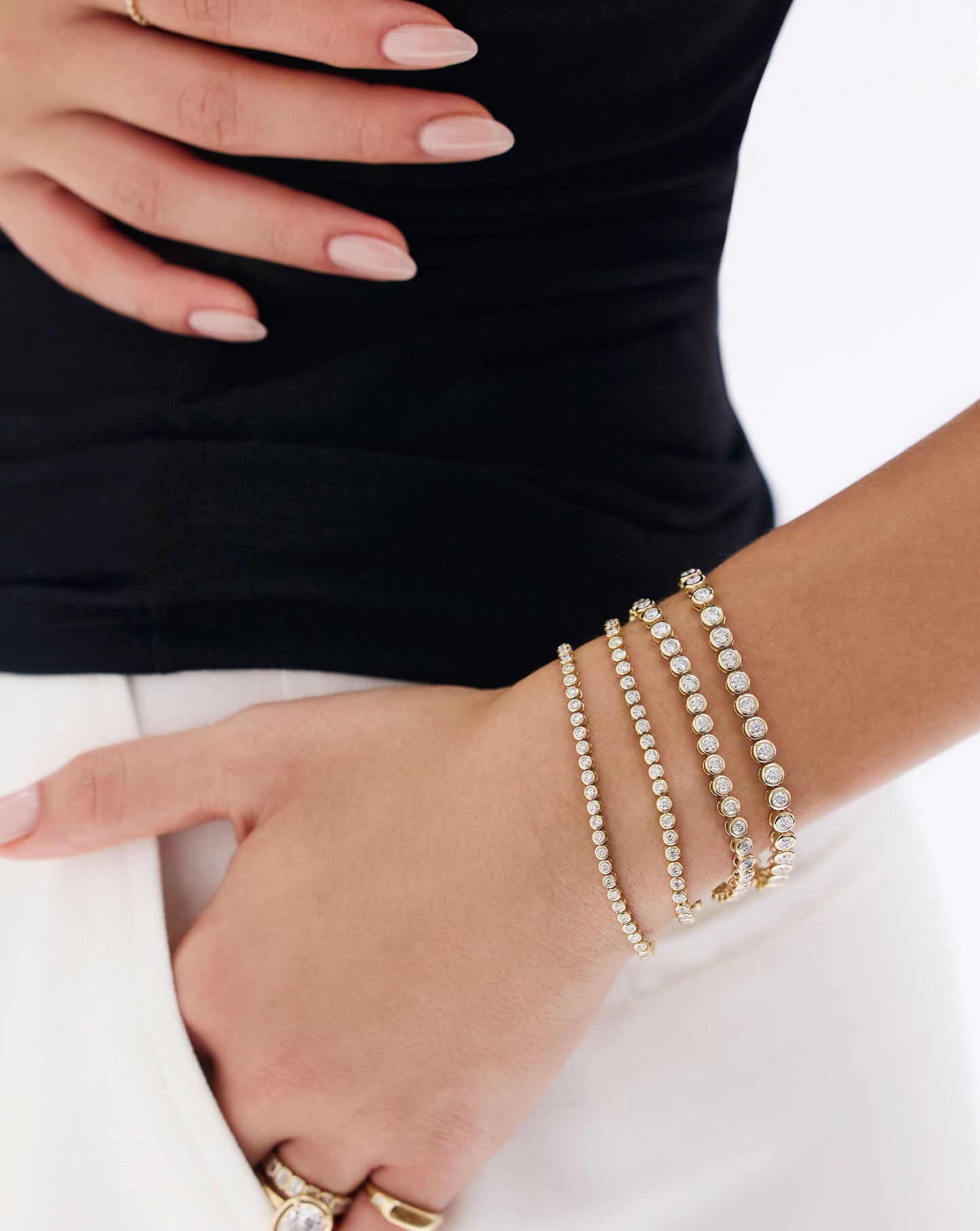 Bezel Diamond Tennis Bracelet