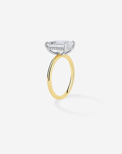 3.00 Emerald Lab Diamond in Whisper Thin® Hidden Halo