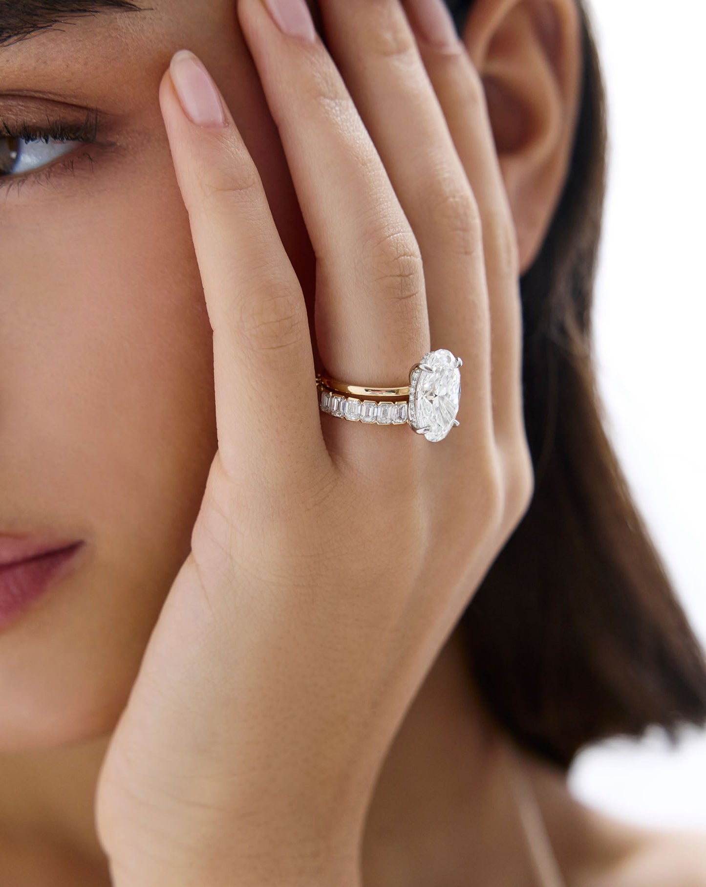4.52 Oval Lab Diamond in Whisper Thin® Hidden Halo