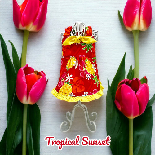 Luna Blue Tropical Sunset Aloha Dress