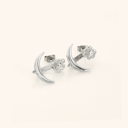 Damask Rose & Crescent Jacket Earrings | VELA x Nominal