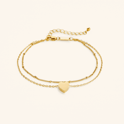 Dotted & Heart Stacker Anklet