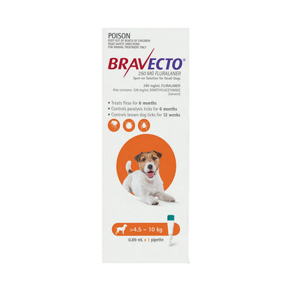 Bravecto - Spot On for Small Dogs (4.5-10 Kg) Orange