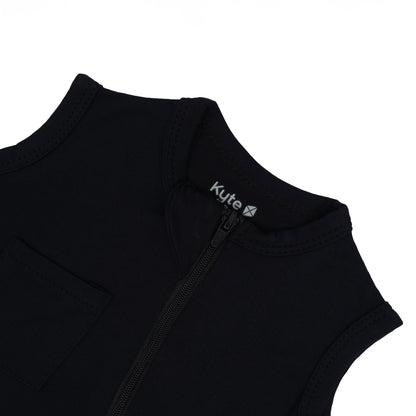 Zippered Sleeveless Romper in Midnight