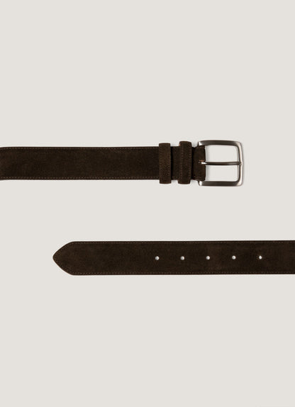 35Mm Suede Belt In Brown