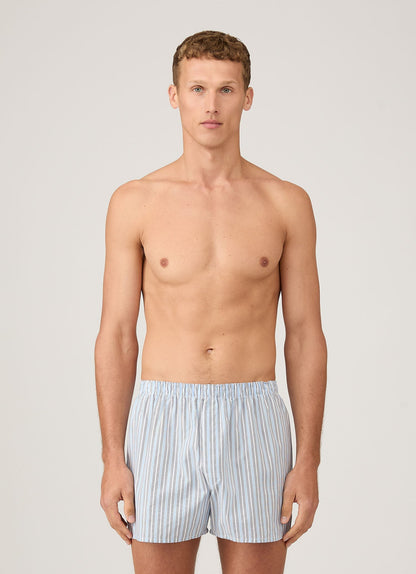 Mens Classic Boxer Shorts In Blue Stripe Mbox4700 Stlw