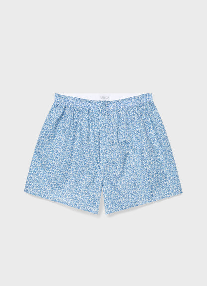 Mens Classic Boxer Shorts In Liberty Fabric In Blue Cover Mbox4701L Buuv