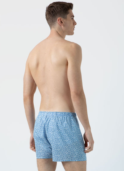 Mens Classic Boxer Shorts In Liberty Fabric In Blue Cover Mbox4701L Buuv