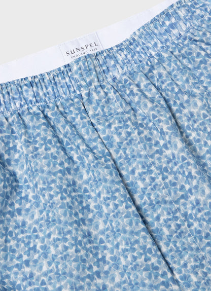 Mens Classic Boxer Shorts In Liberty Fabric In Blue Cover Mbox4701L Buuv