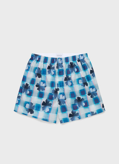 Mens Classic Boxer Shorts In Liberty Fabric In Blue Flower Mbox4701L Buvy